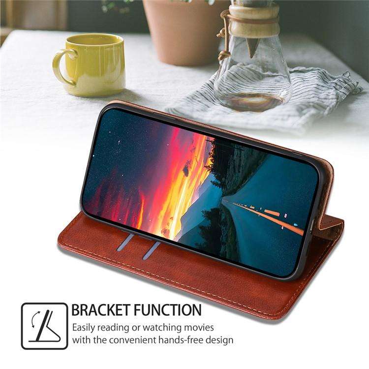 For Honor X8c 4G Gloss Oil Solid Color Magnetic Leather Phone Case(Brown)