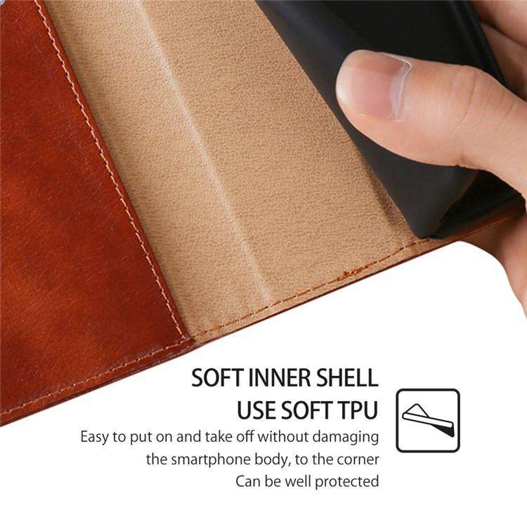 For Honor X8c 4G Gloss Oil Solid Color Magnetic Leather Phone Case(Brown)