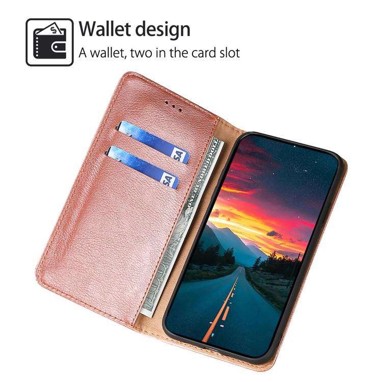 For Honor X8c 4G Gloss Oil Solid Color Magnetic Leather Phone Case(Rose Gold)