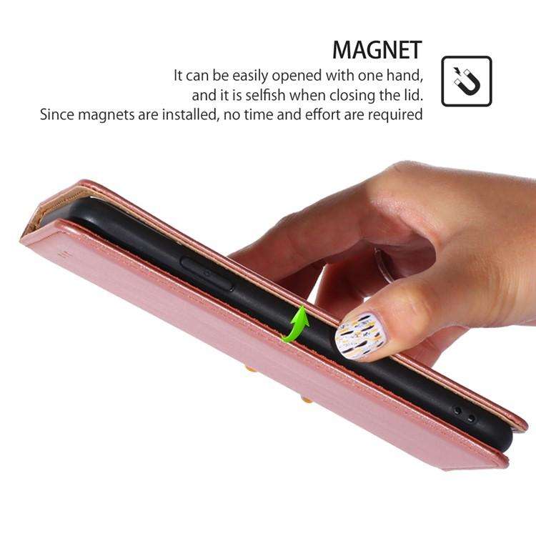 For Honor X8c 4G Gloss Oil Solid Color Magnetic Leather Phone Case(Rose Gold)