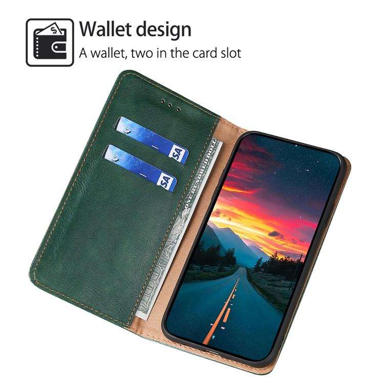 For Honor X8c 4G Gloss Oil Solid Color Magnetic Leather Phone Case(Green)