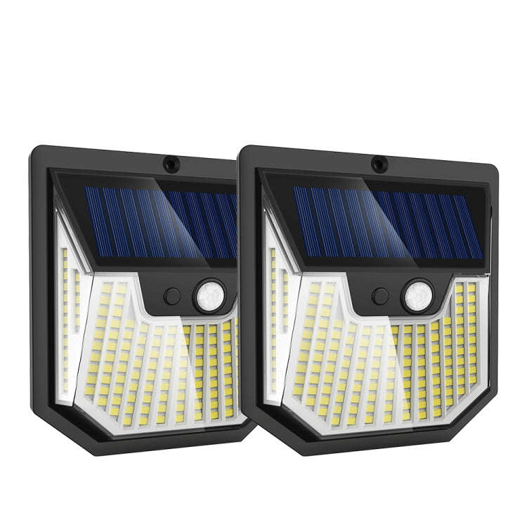 2pcs XY0159 159 LEDs Outdoor Solar Human Body Sensor Courtyard Wall Light