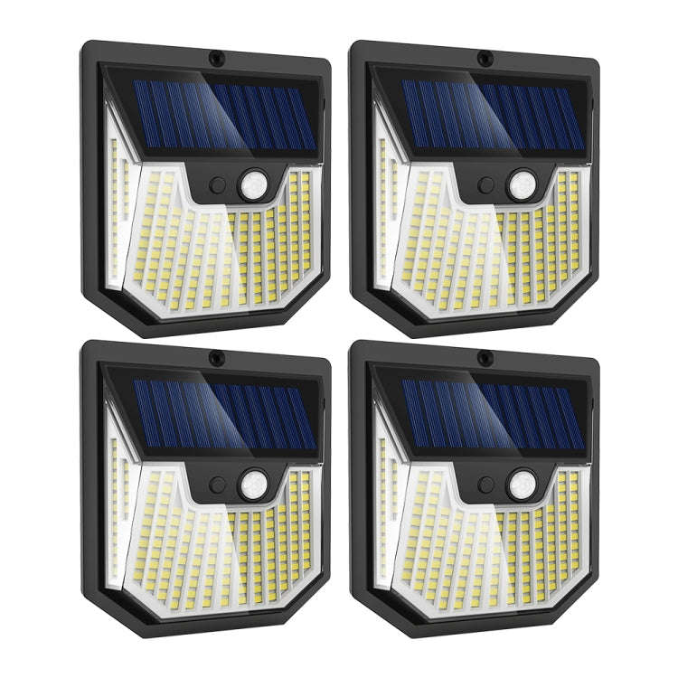 4pcs XY0159 159 LEDs Outdoor Solar Human Body Sensor Courtyard Wall Light