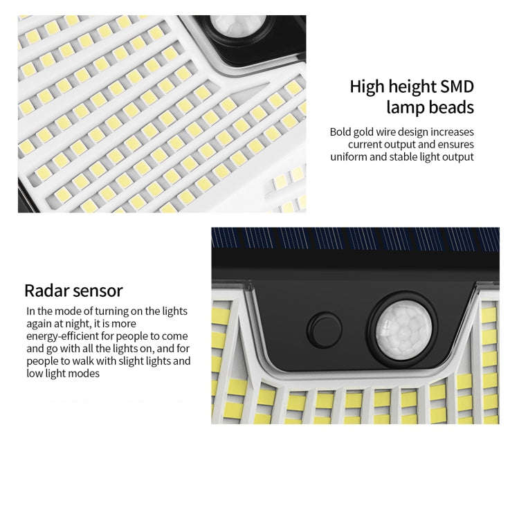 2pcs XY0159 159 LEDs Outdoor Solar Human Body Sensor Courtyard Wall Light