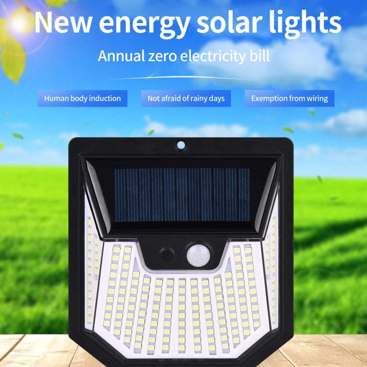 2pcs XY0159 159 LEDs Outdoor Solar Human Body Sensor Courtyard Wall Light