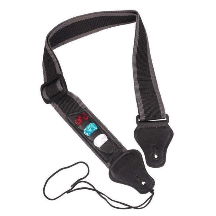 Folk Electric Acoustic Guitar Strap with 3 Picks, Random Color