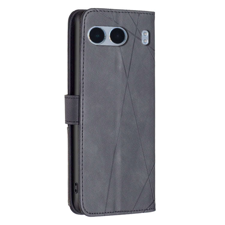 For OnePlus Nord 4 BF05 Magnetic Buckle Rhombus Texture Leather Phone Case(Black)