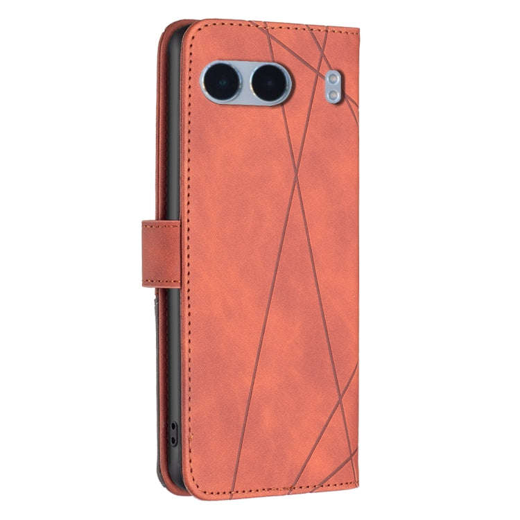 For OnePlus Nord 4 BF05 Magnetic Buckle Rhombus Texture Leather Phone Case(Brown)
