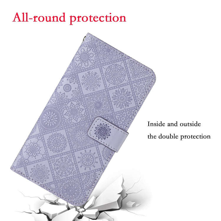 For Google Pixel 9 Pro XL Ethnic Style Embossed Pattern Leather Phone Case(Purple)