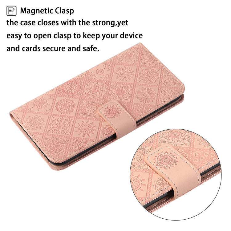 For Google Pixel 9 / 9 Pro Ethnic Style Embossed Pattern Leather Phone Case(Pink)