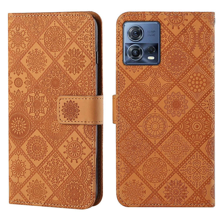 For Motorola Moto S30 Pro Ethnic Style Embossed Pattern Leather Phone Case(Brown)