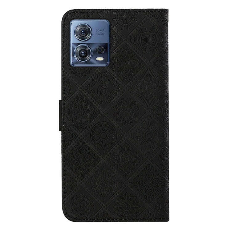 For Motorola Moto S30 Pro Ethnic Style Embossed Pattern Leather Phone Case(Black)