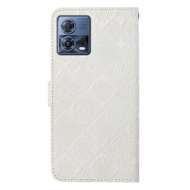 For Motorola Moto S30 Pro Ethnic Style Embossed Pattern Leather Phone Case(White)