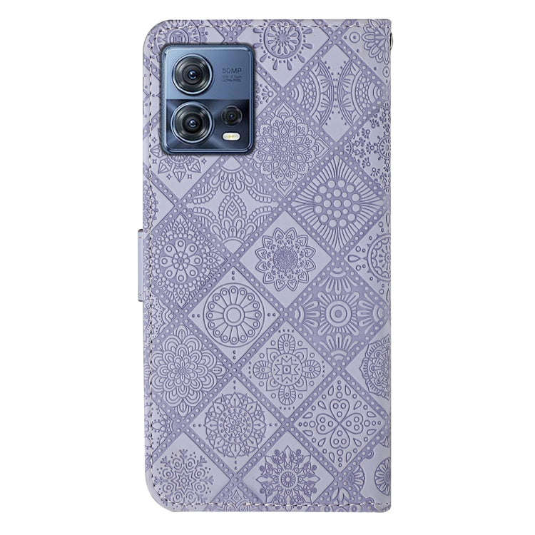 For Motorola Moto S30 Pro Ethnic Style Embossed Pattern Leather Phone Case(Purple)