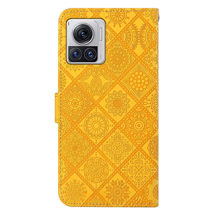 For Motorola Moto X30 Pro Ethnic Style Embossed Pattern Leather Phone Case(Yellow)