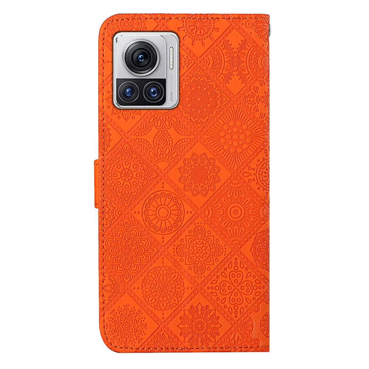 For Motorola Moto X30 Pro Ethnic Style Embossed Pattern Leather Phone Case(Orange)