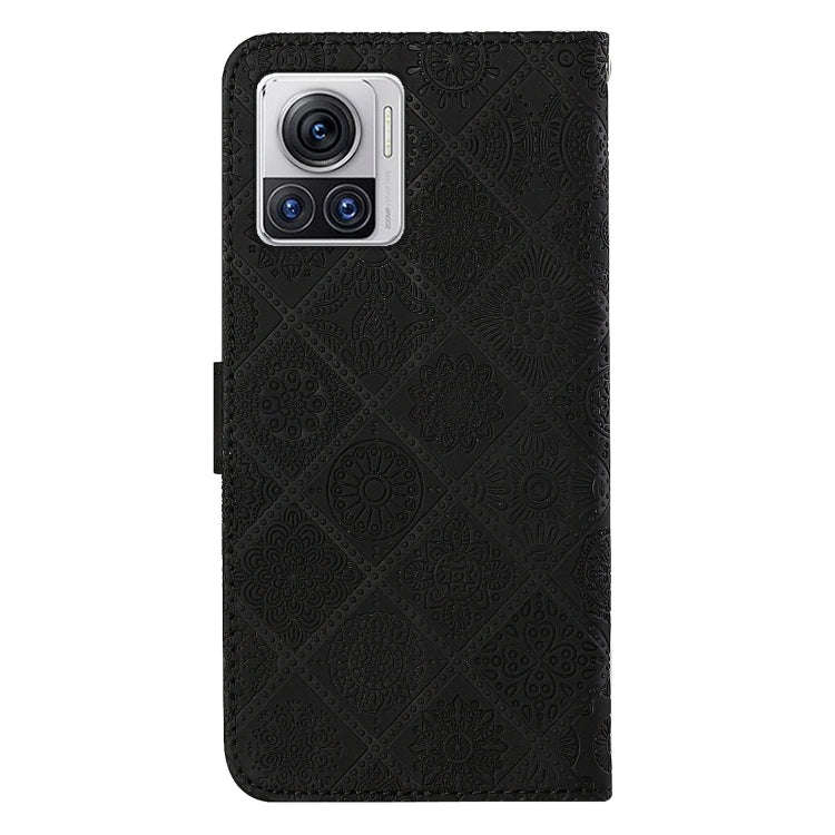For Motorola Moto X30 Pro Ethnic Style Embossed Pattern Leather Phone Case(Black)