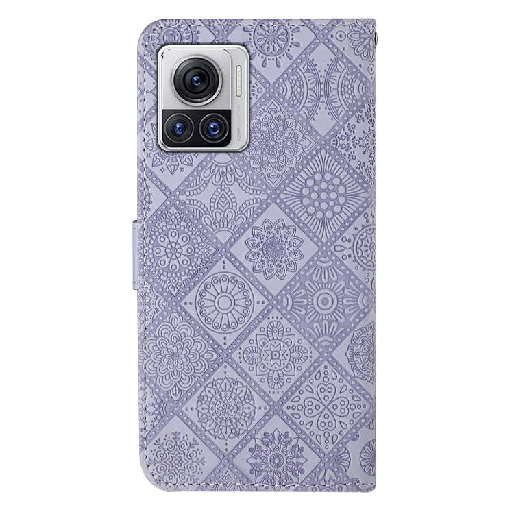For Motorola Moto X30 Pro Ethnic Style Embossed Pattern Leather Phone Case(Purple)