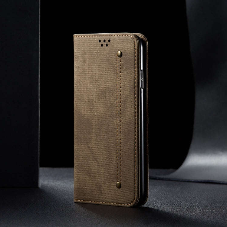 For OnePlus Nord 4 Denim Texture Casual Style Horizontal Flip Leather Case(Khaki)
