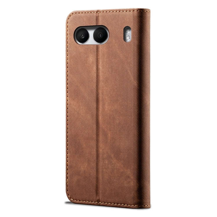 For OnePlus Nord 4 Denim Texture Casual Style Horizontal Flip Leather Case(Brown)