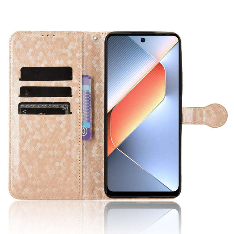 For Tecno Pova 6 Neo Honeycomb Dot Texture Leather Phone Case(Gold)
