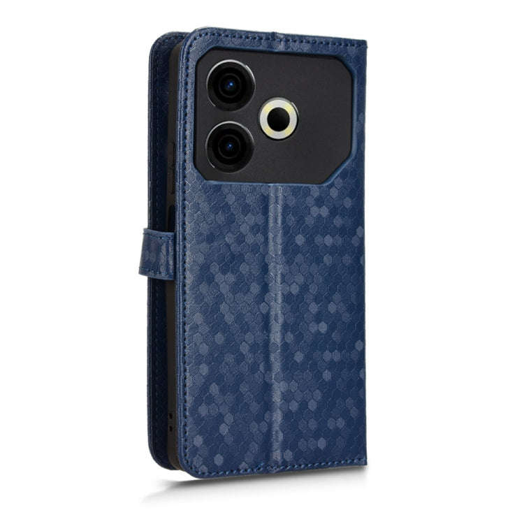 For Tecno Pova 6 Neo Honeycomb Dot Texture Leather Phone Case(Blue)