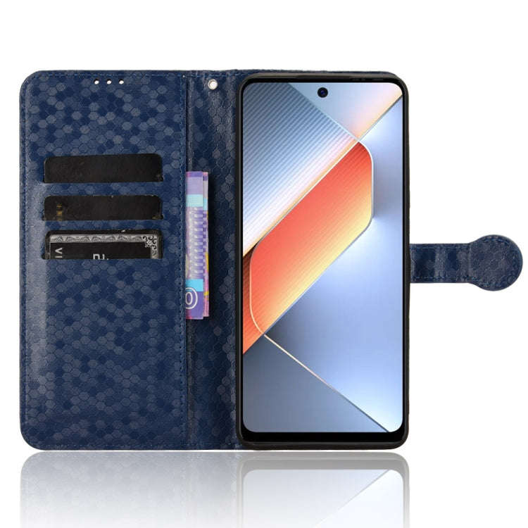 For Tecno Pova 6 Neo Honeycomb Dot Texture Leather Phone Case(Blue)