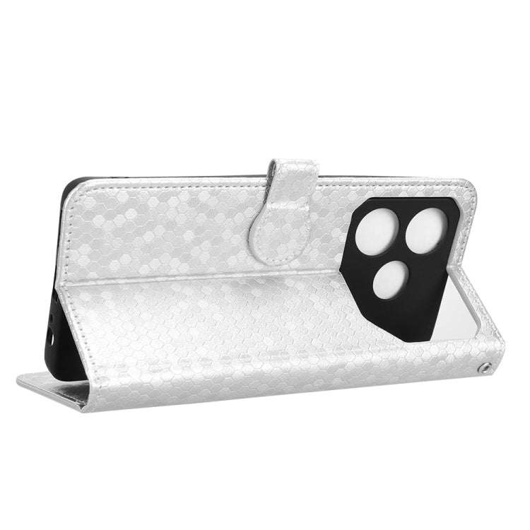 For Tecno Pova 6 Neo Honeycomb Dot Texture Leather Phone Case(Silver)