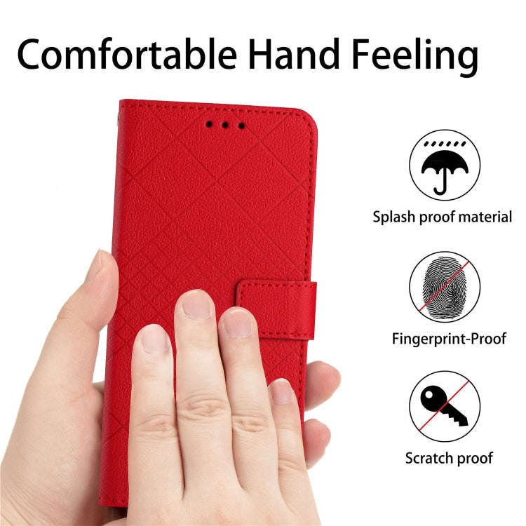 For OnePlus Nord 4 5G Rhombic Grid Texture Leather Phone Case(Red)