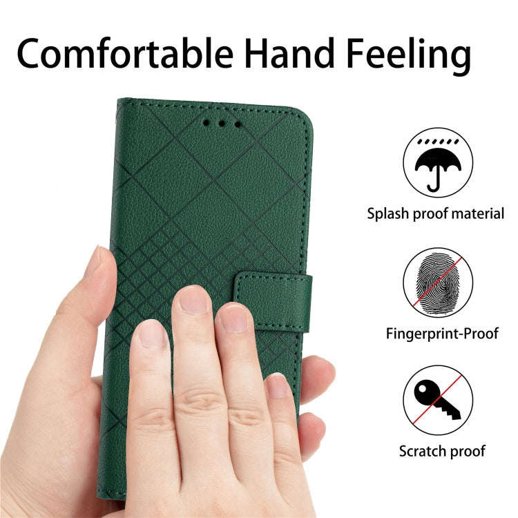 For OnePlus Nord 4 5G Rhombic Grid Texture Leather Phone Case(Green)