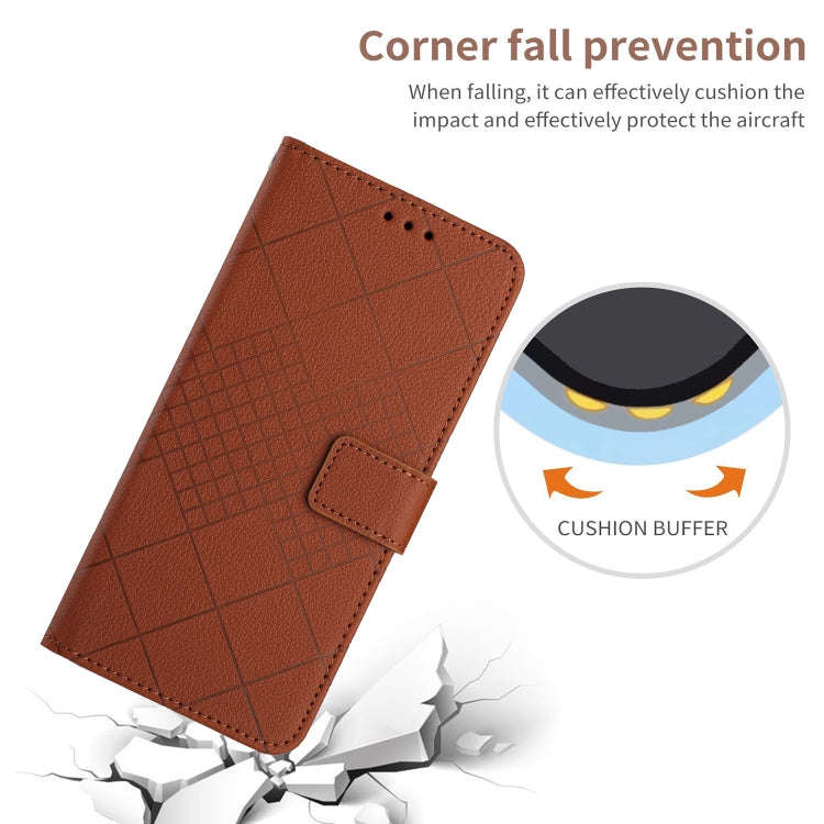 For OnePlus Nord 4 5G Rhombic Grid Texture Leather Phone Case(Brown)