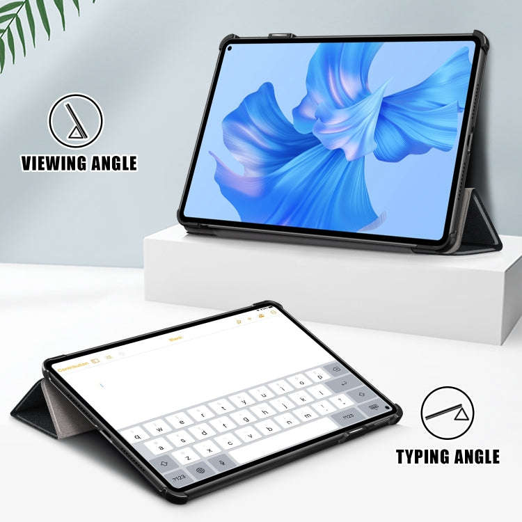 For Huawei MatePad Pro 11 2024 / 2022 Custer Pure Color 3-Fold Smart Leather Tablet Case(Black)