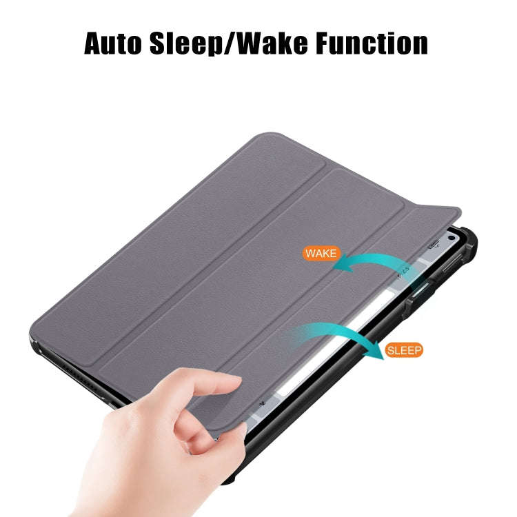 For Huawei MatePad Pro 11 2024 / 2022 Custer Pure Color 3-Fold Smart Leather Tablet Case(Grey)