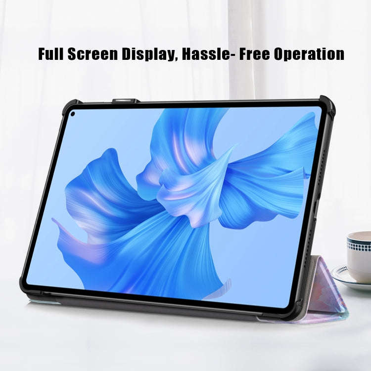 For Huawei MatePad Pro 11 2024 / 2022 Coloured Drawing 3-Fold Smart Leather Tablet Case(Dream Deer)