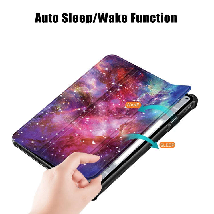 For Huawei MatePad Pro 11 2024 / 2022 Coloured Drawing 3-Fold Smart Leather Tablet Case(Milky Way)