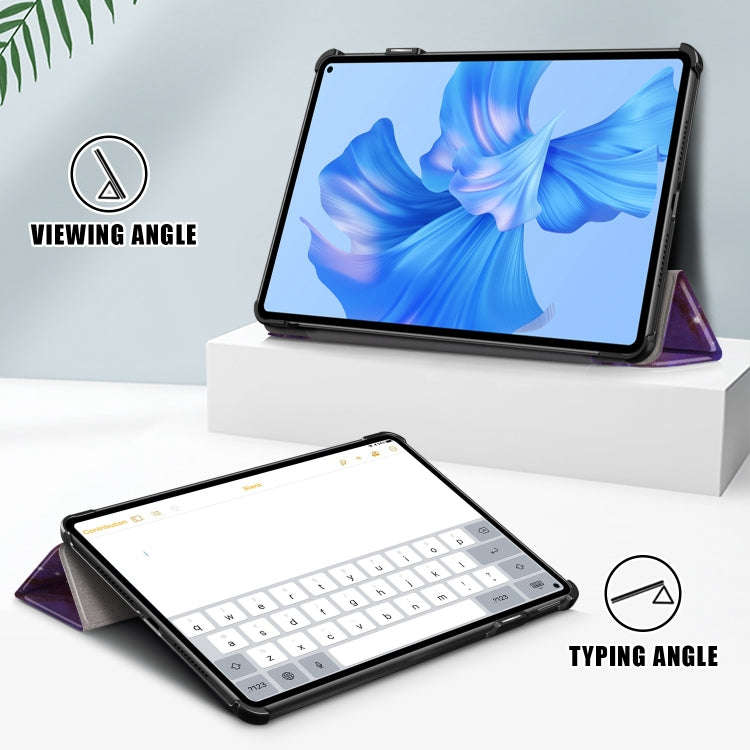For Huawei MatePad Pro 11 2024 / 2022 Coloured Drawing 3-Fold Smart Leather Tablet Case(Milky Way)