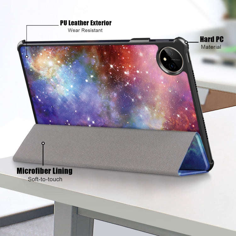 For Huawei MatePad Pro 11 2024 / 2022 Coloured Drawing 3-Fold Smart Leather Tablet Case(Milky Way)