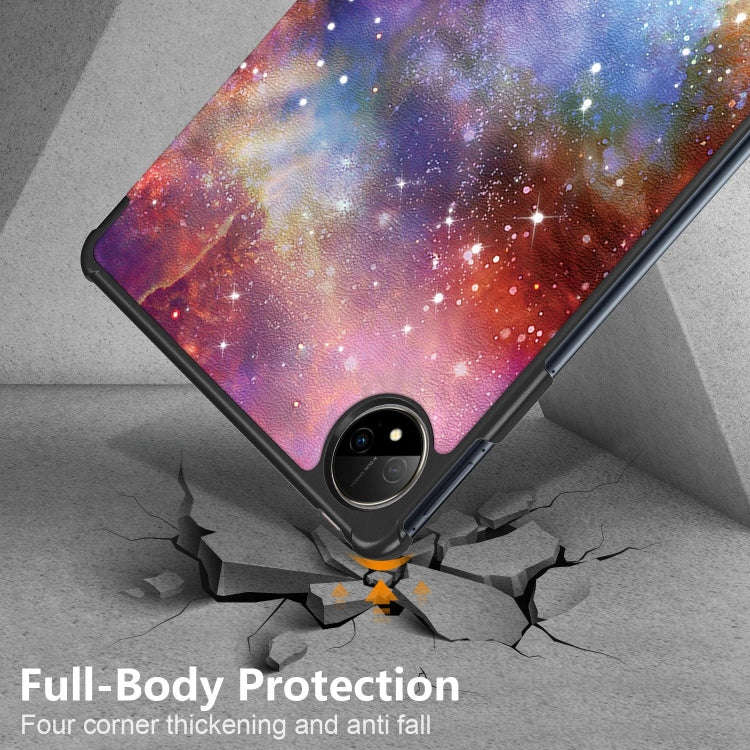 For Huawei MatePad Pro 11 2024 / 2022 Coloured Drawing 3-Fold Smart Leather Tablet Case(Milky Way)