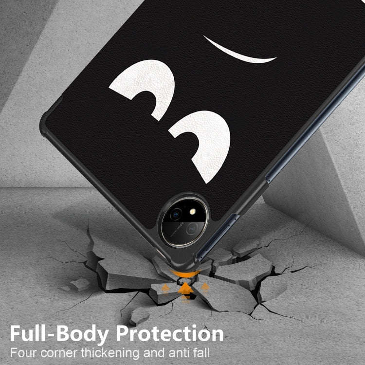 For Huawei MatePad Pro 11 2024 / 2022 Coloured Drawing 3-Fold Smart Leather Tablet Case(Big Eyes)