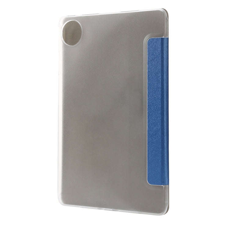 For Huawei MatePad Pro 11 2024 Silk Texture 3-Fold Leather Tablet Case(Dark Blue)