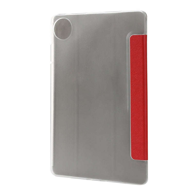 For Huawei MatePad Pro 11 2024 Silk Texture 3-Fold Leather Tablet Case(Red)