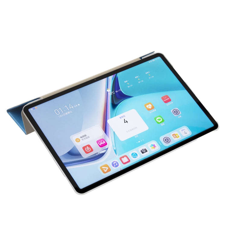 For Huawei MatePad Pro 11 2024 Silk Texture 3-Fold Leather Tablet Case(White)