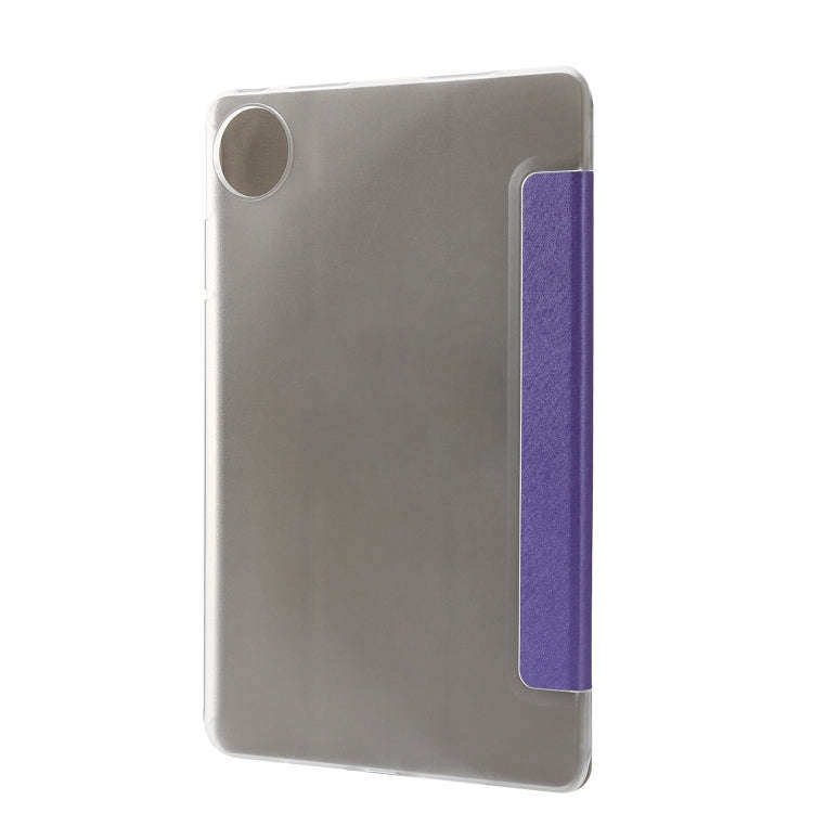 For Huawei MatePad Pro 11 2024 Silk Texture 3-Fold Leather Tablet Case(Dark Purple)