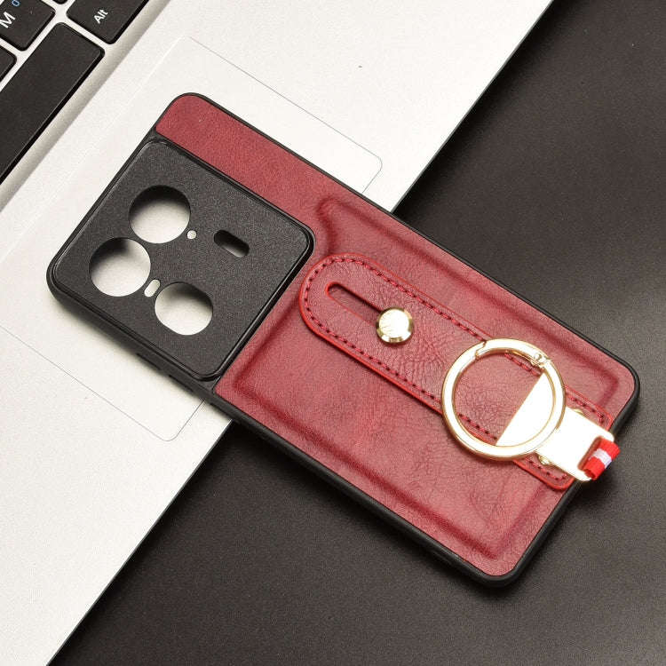 For Motorola Edge 50 Ultra Wristband Leather Back Phone Case(Red)