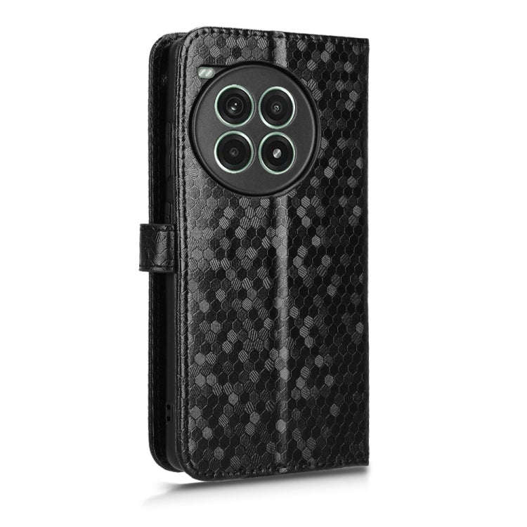 For OnePlus Ace 3 Pro Honeycomb Dot Texture Leather Phone Case(Black)