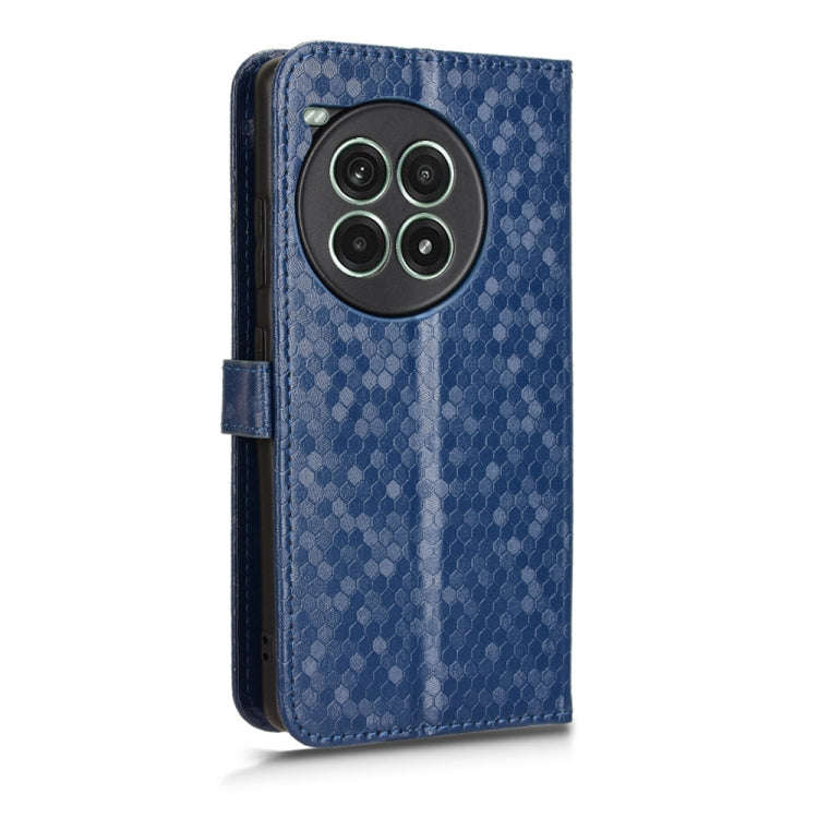 For OnePlus Ace 3 Pro Honeycomb Dot Texture Leather Phone Case(Blue)