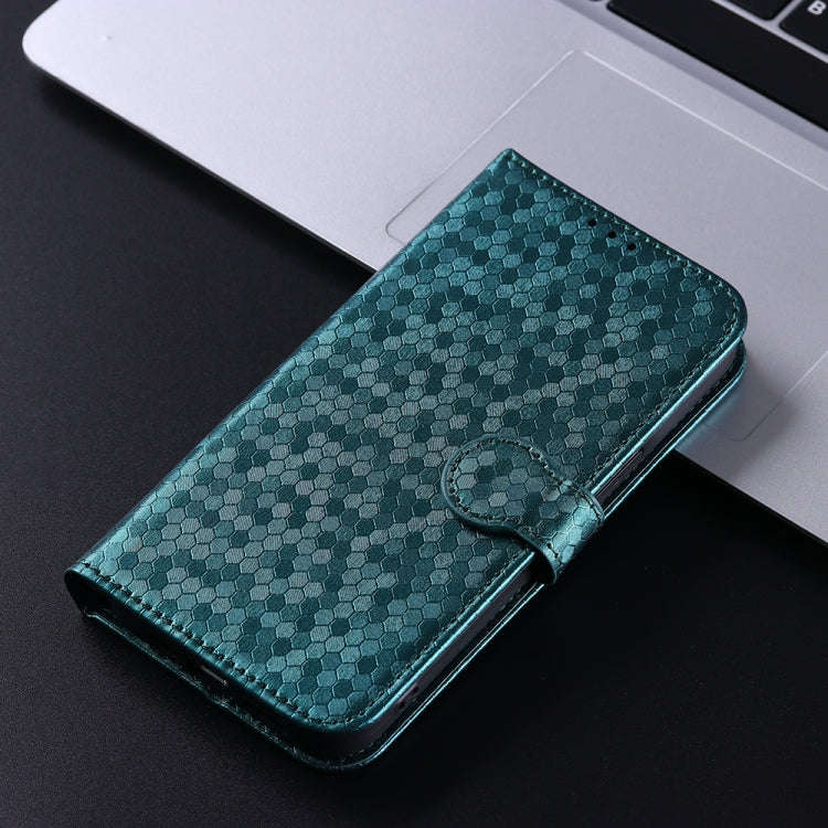 For OnePlus Ace 3 Pro Honeycomb Dot Texture Leather Phone Case(Green)