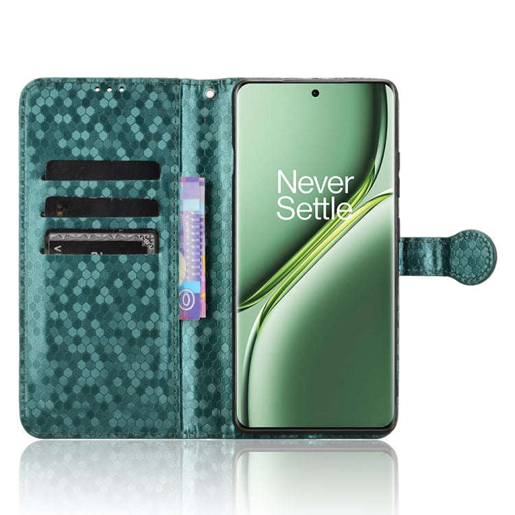 For OnePlus Ace 3 Pro Honeycomb Dot Texture Leather Phone Case(Green)