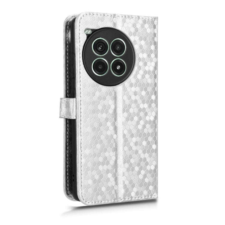For OnePlus Ace 3 Pro Honeycomb Dot Texture Leather Phone Case(Silver)