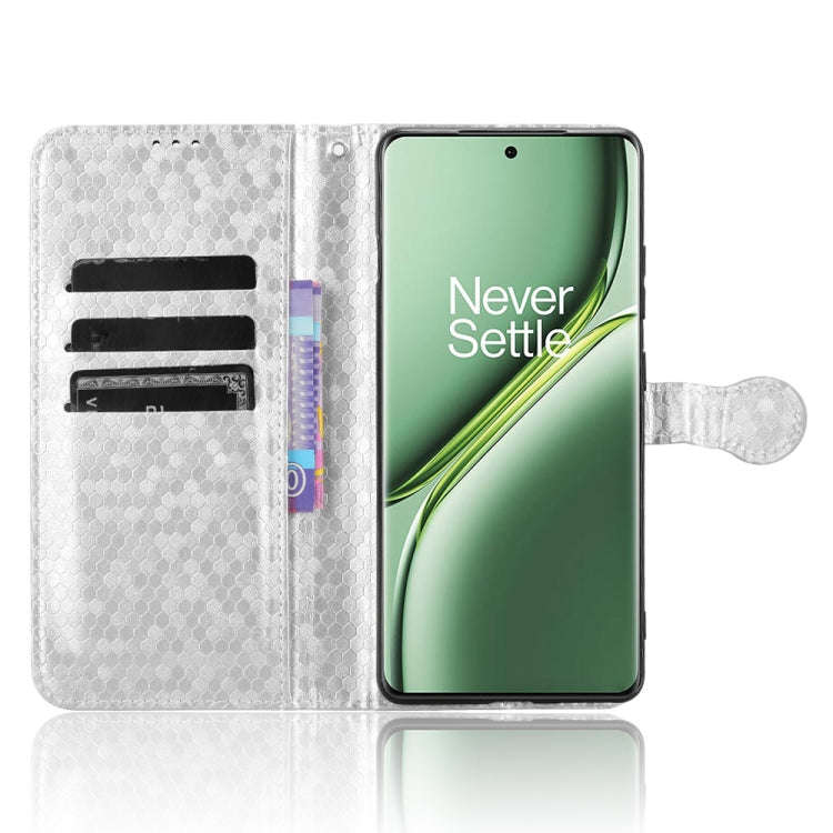 For OnePlus Ace 3 Pro Honeycomb Dot Texture Leather Phone Case(Silver)